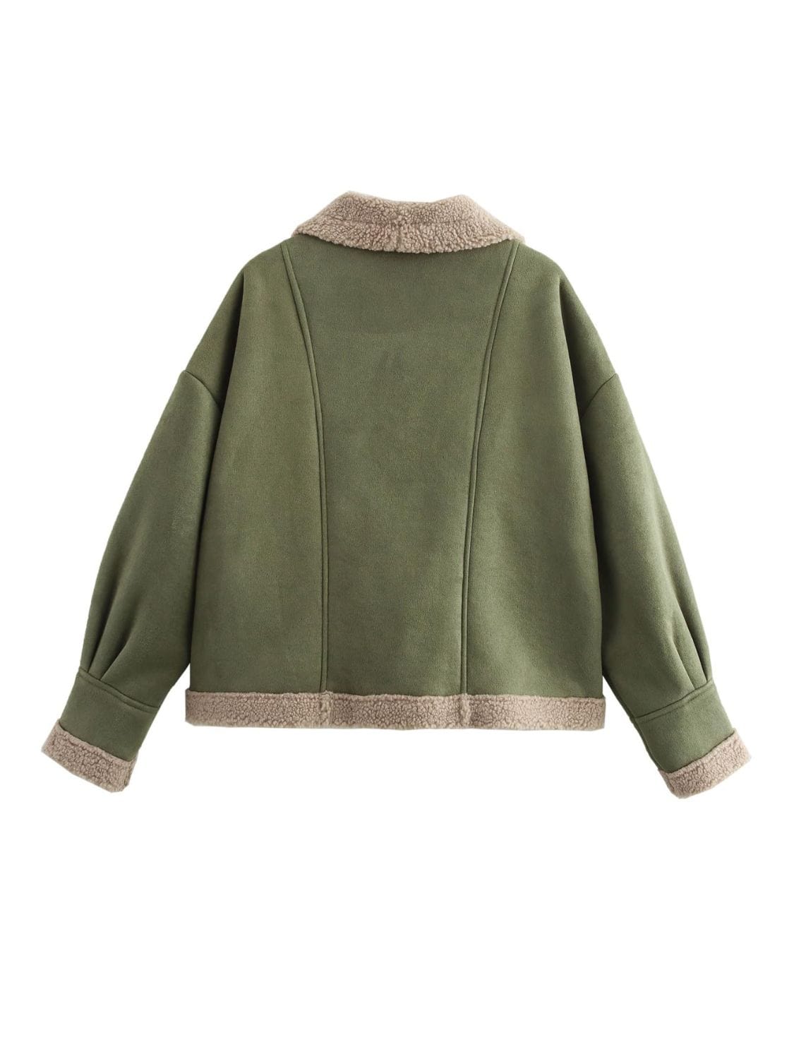 stylub Fuzzy Collared Neck Long Sleeve Jacket