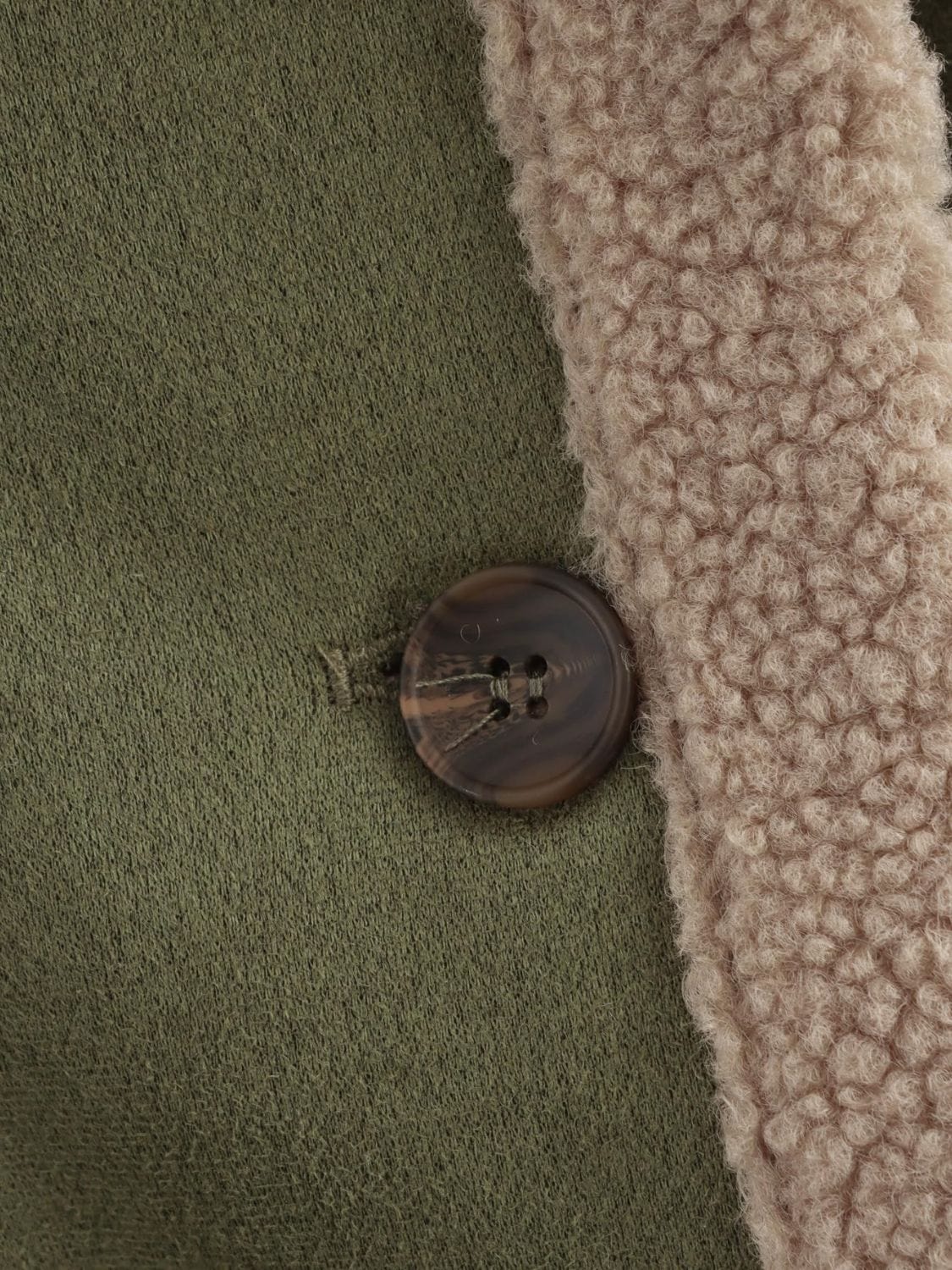 stylub Fuzzy Collared Neck Long Sleeve Jacket