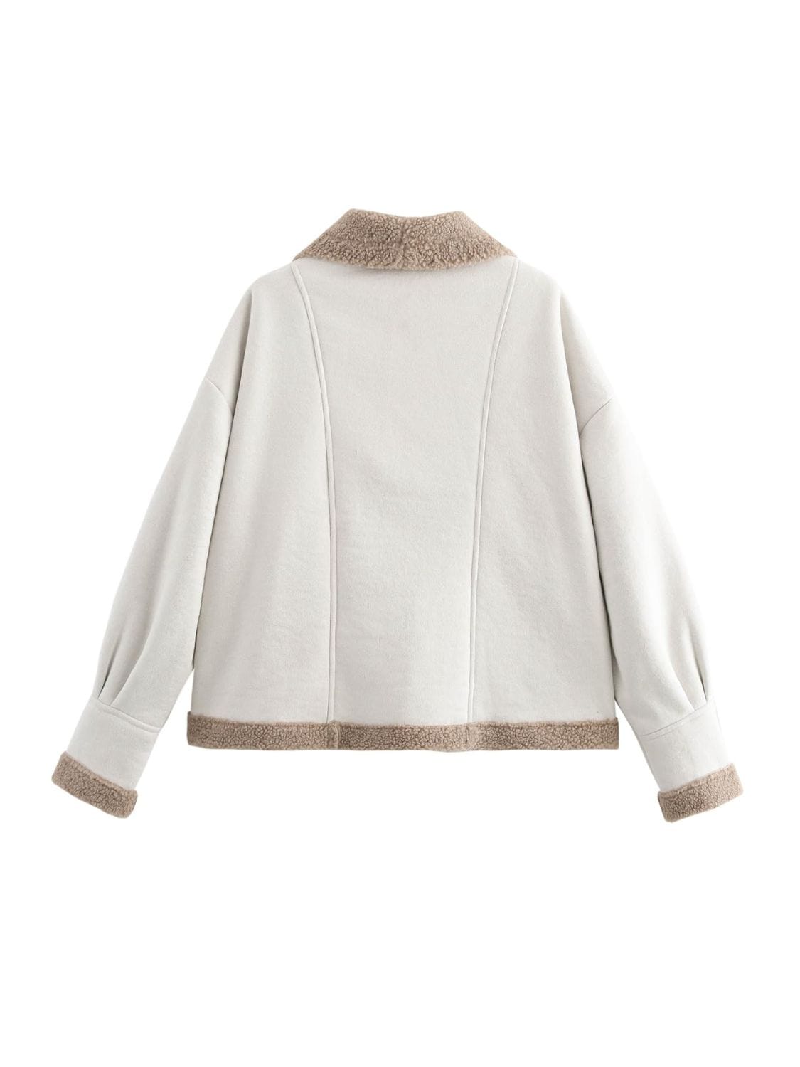 stylub Fuzzy Collared Neck Long Sleeve Jacket