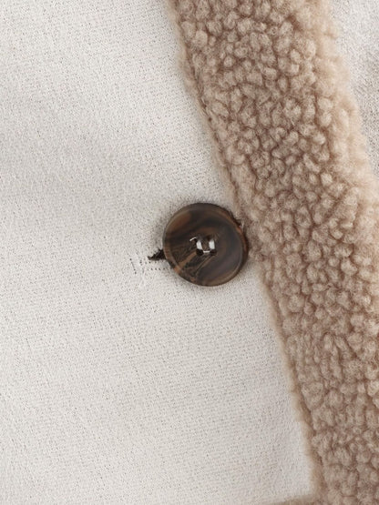 stylub Fuzzy Collared Neck Long Sleeve Jacket