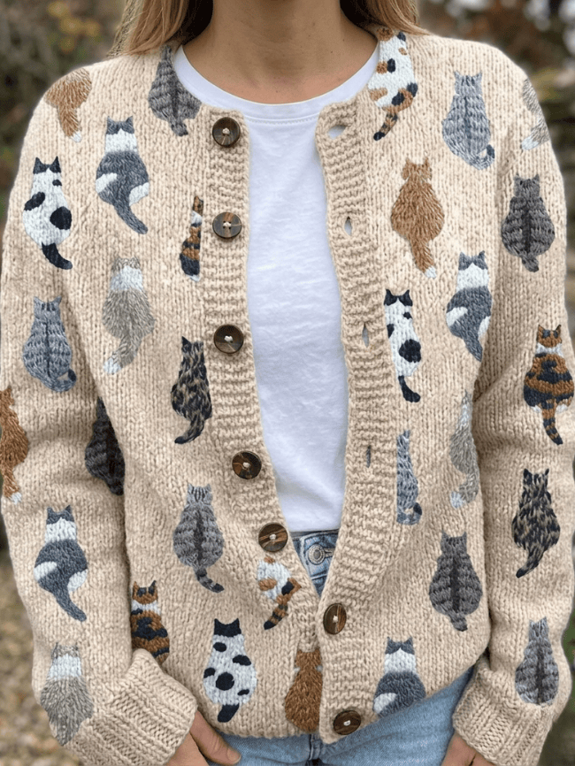 Stylub Galerie des Chats | Artistieke Cardigan