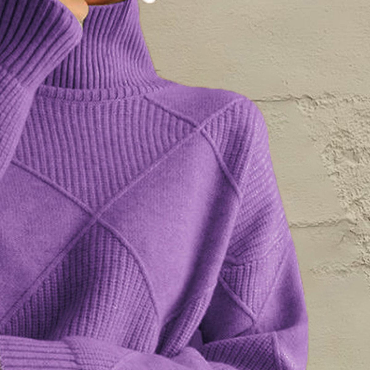 stylub Geometric Turtleneck Long Sleeve Sweater