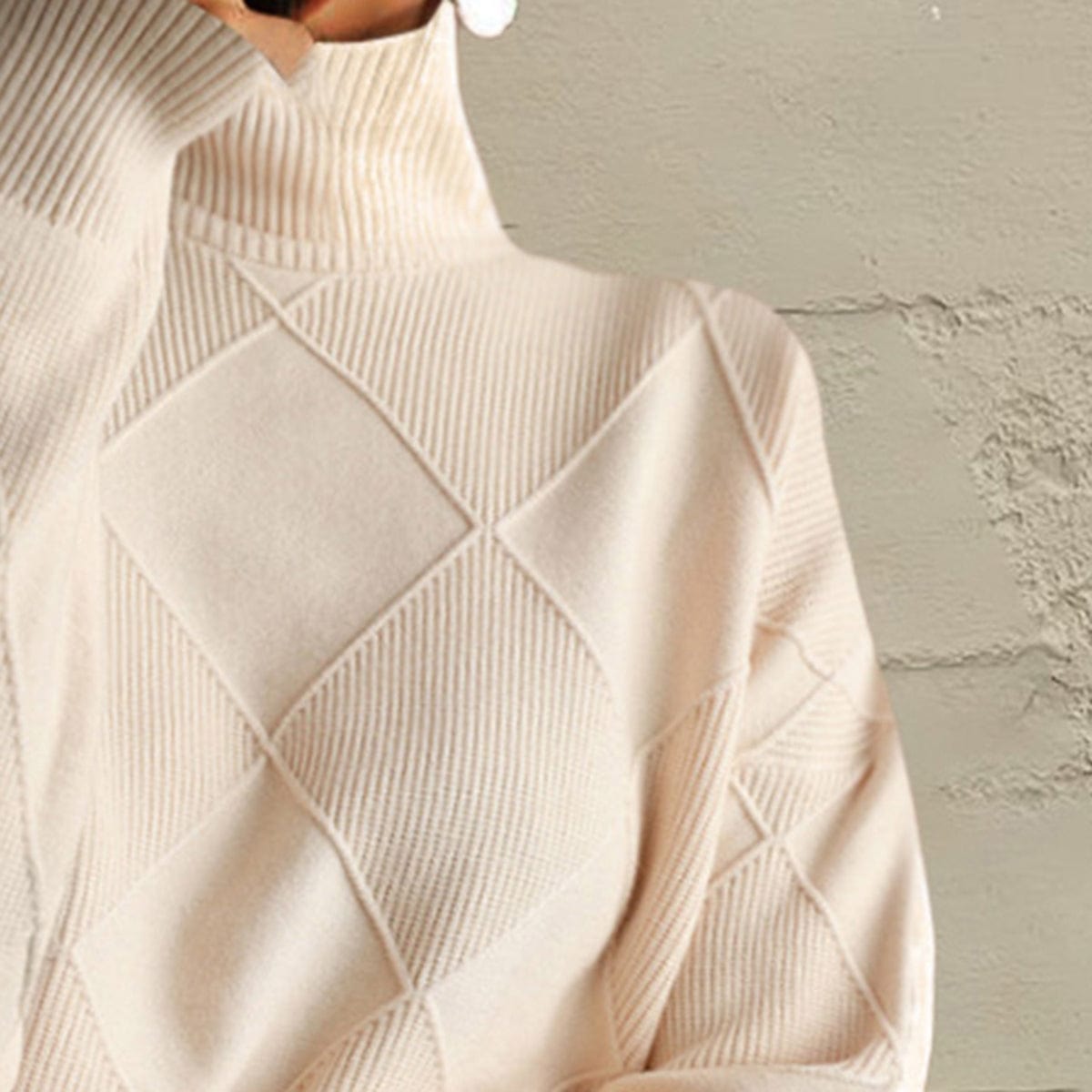 stylub Geometric Turtleneck Long Sleeve Sweater