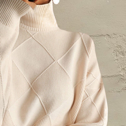stylub Geometric Turtleneck Long Sleeve Sweater