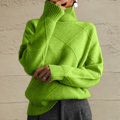 stylub Geometric Turtleneck Long Sleeve Sweater