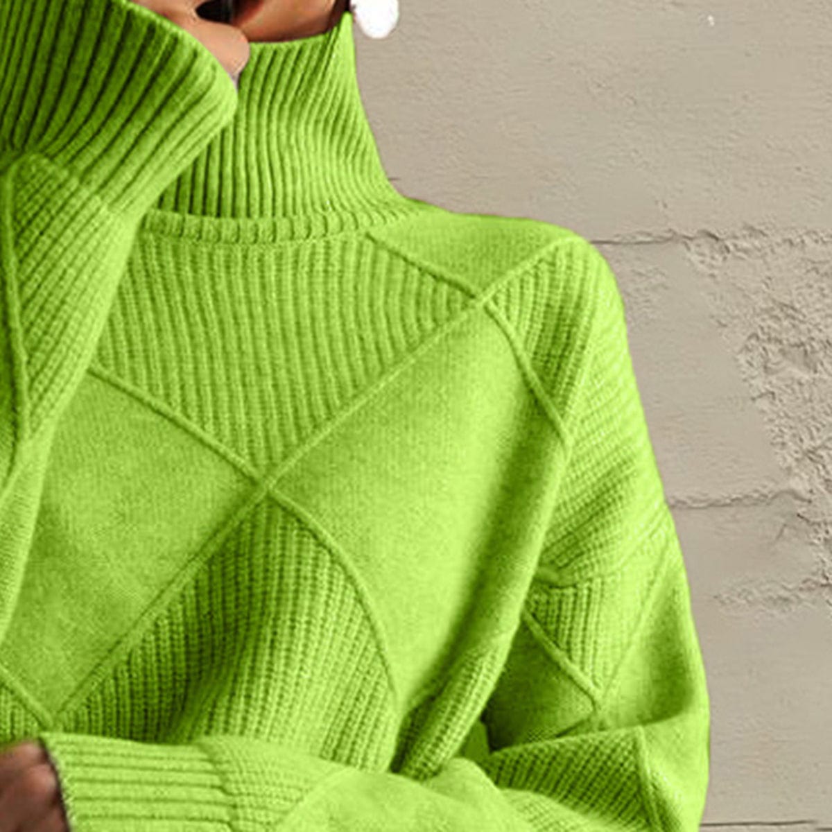 stylub Geometric Turtleneck Long Sleeve Sweater