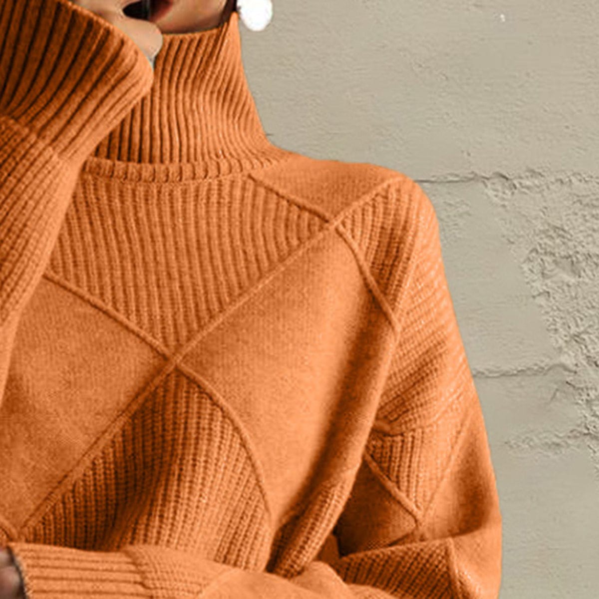 stylub Geometric Turtleneck Long Sleeve Sweater