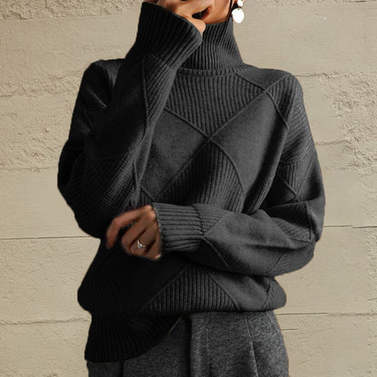 stylub Geometric Turtleneck Long Sleeve Sweater
