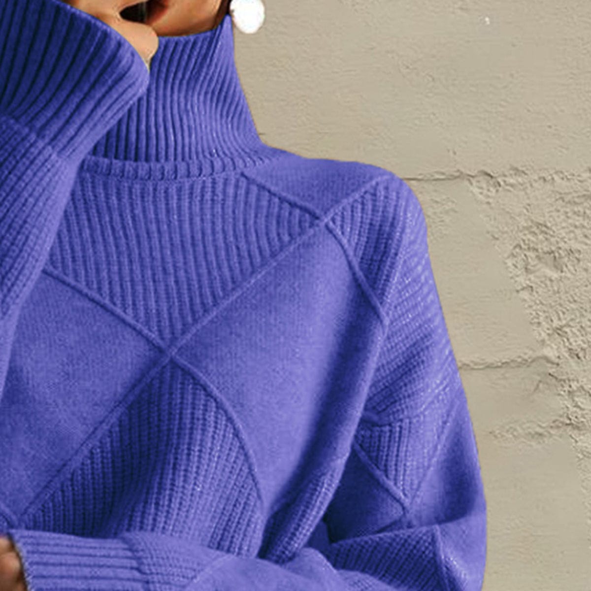 stylub Geometric Turtleneck Long Sleeve Sweater