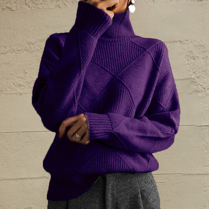 stylub Geometric Turtleneck Long Sleeve Sweater