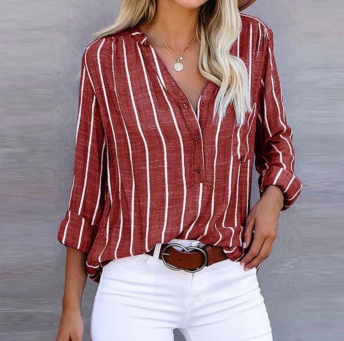 stylub Giana™ - Striped Casual Blouse