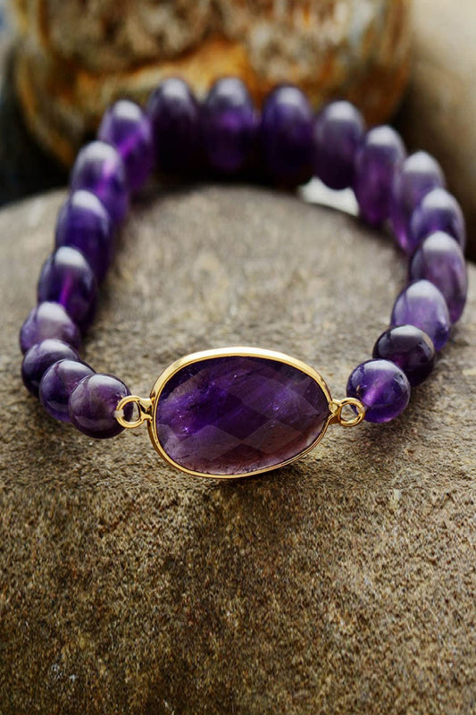 stylub Handmade Amethyst Beaded Bracelet