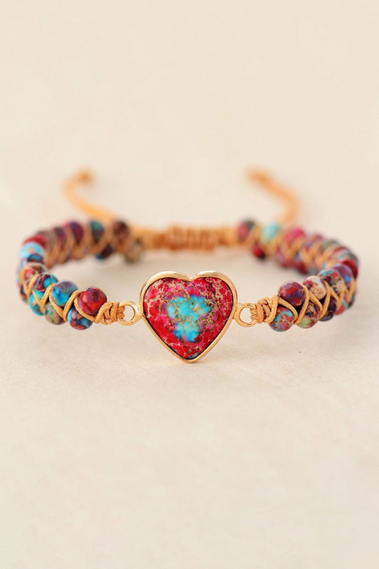 stylub Handmade Heart Shape Natural Stone Bracelet