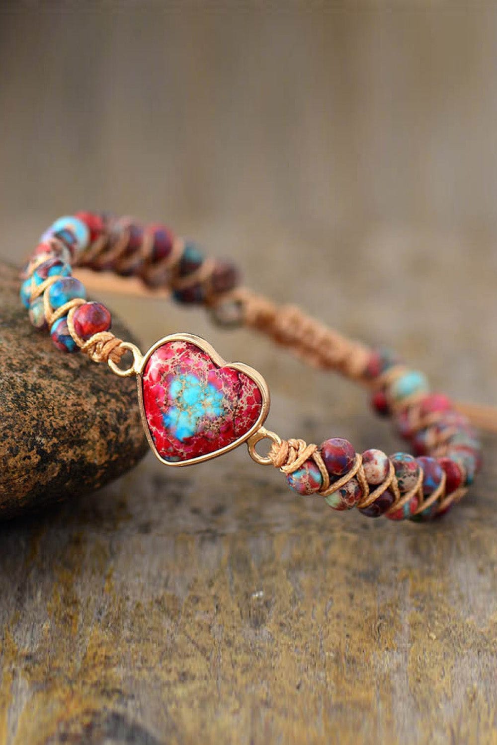 stylub Handmade Heart Shape Natural Stone Bracelet