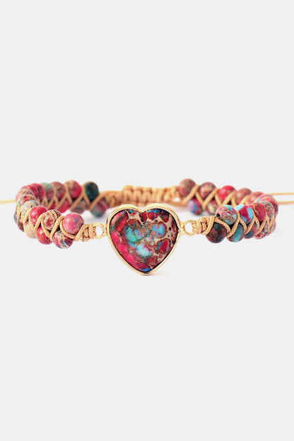 stylub Handmade Heart Shape Natural Stone Bracelet
