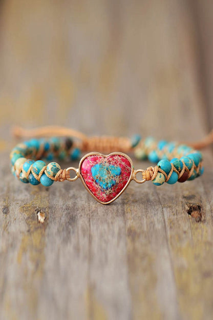stylub Handmade Heart Shape Natural Stone Bracelet