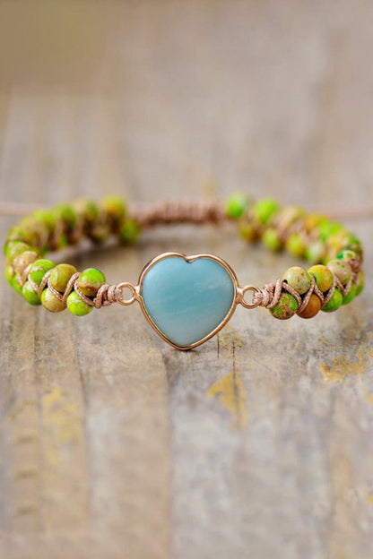 stylub Handmade Heart Shape Natural Stone Bracelet