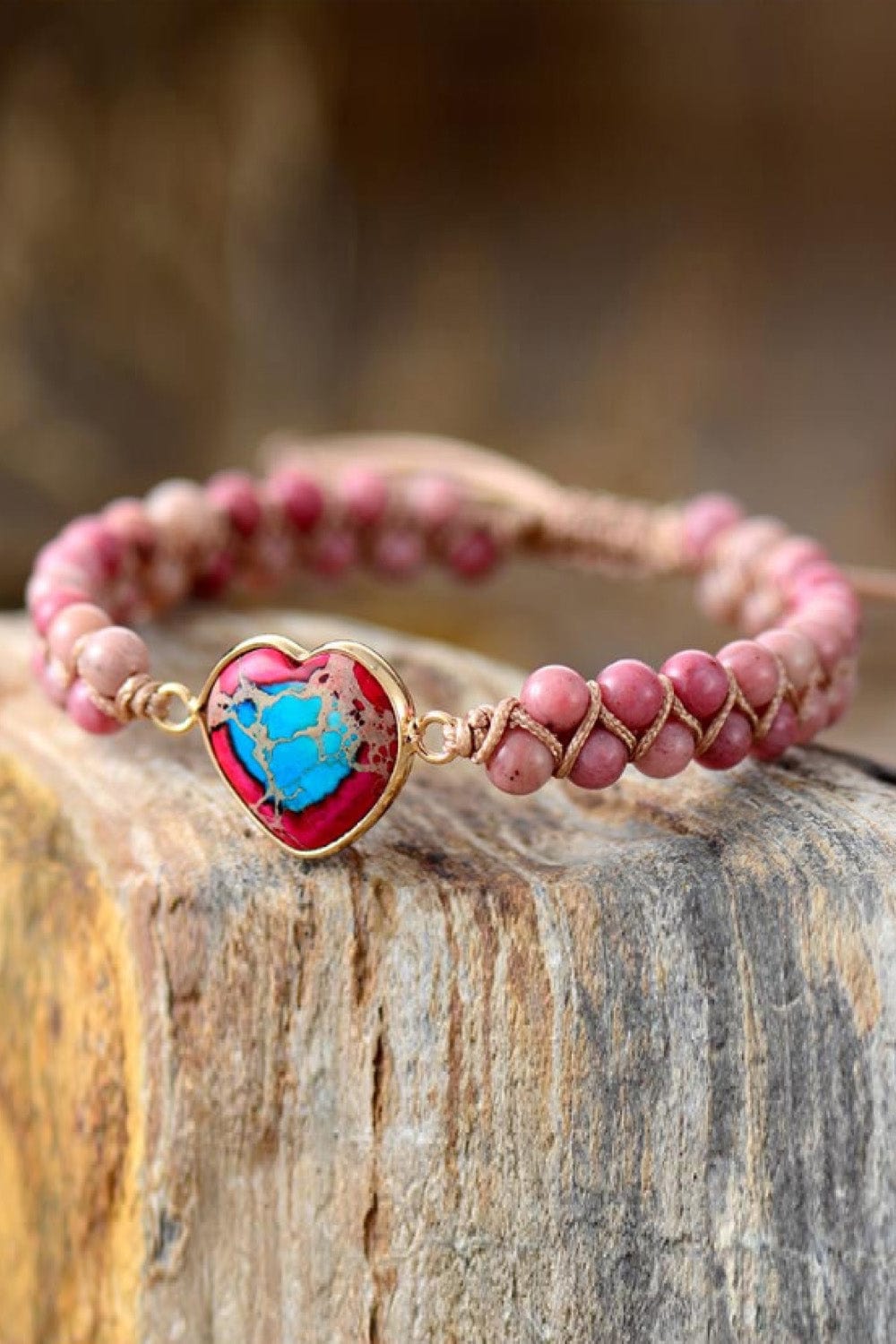 stylub Handmade Heart Shape Natural Stone Bracelet