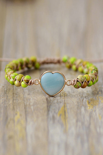 stylub Handmade Heart Shape Natural Stone Bracelet