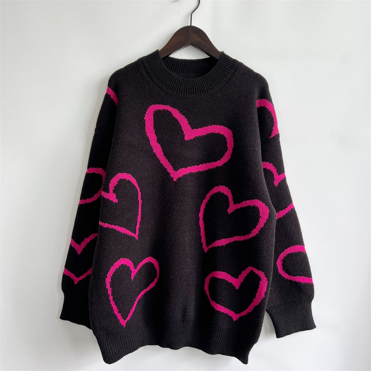 stylub Heart Pattern Long Sleeve Sweater