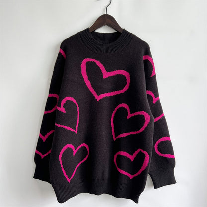 stylub Heart Pattern Long Sleeve Sweater
