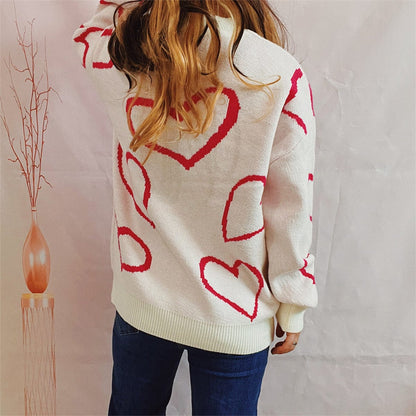 stylub Heart Pattern Long Sleeve Sweater