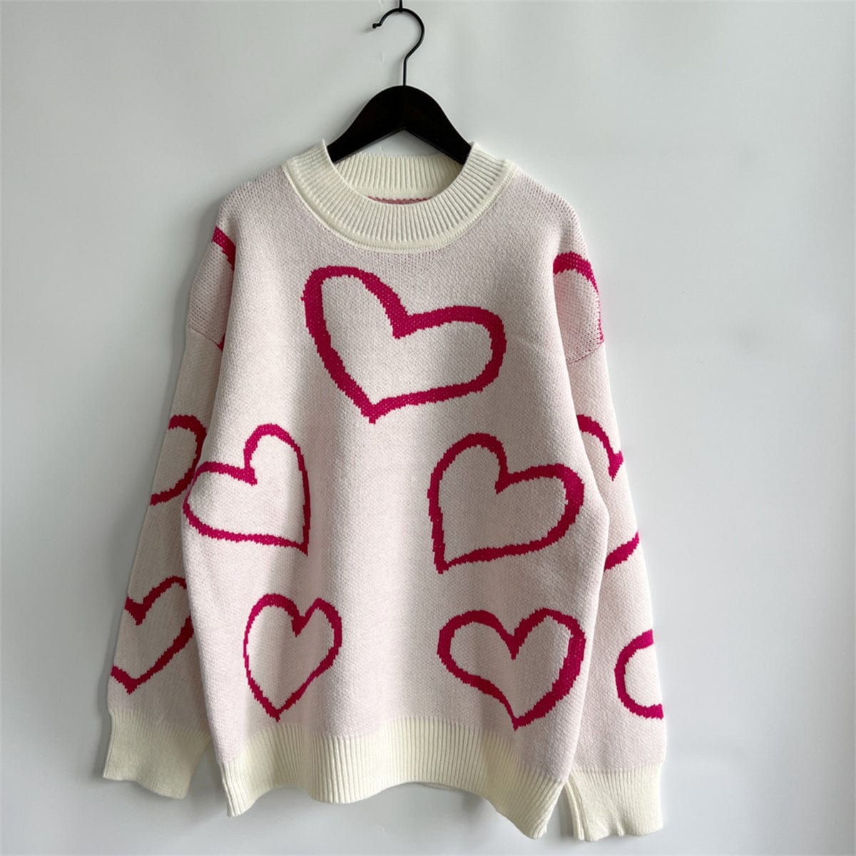 stylub Heart Pattern Long Sleeve Sweater