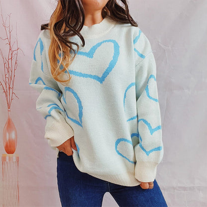 stylub Heart Pattern Long Sleeve Sweater