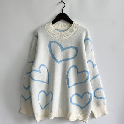 stylub Heart Pattern Long Sleeve Sweater