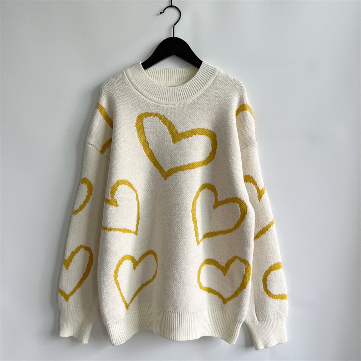 stylub Heart Pattern Long Sleeve Sweater