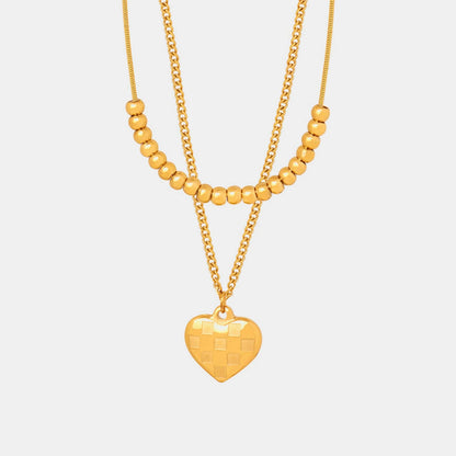 stylub Heart Pendant Double-Lrayed Necklace