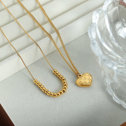 stylub Heart Pendant Double-Lrayed Necklace