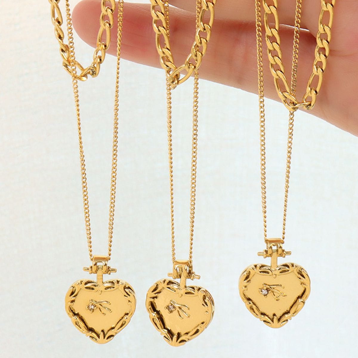 stylub Heart Shape Double-Layered Stainless Steel Necklace