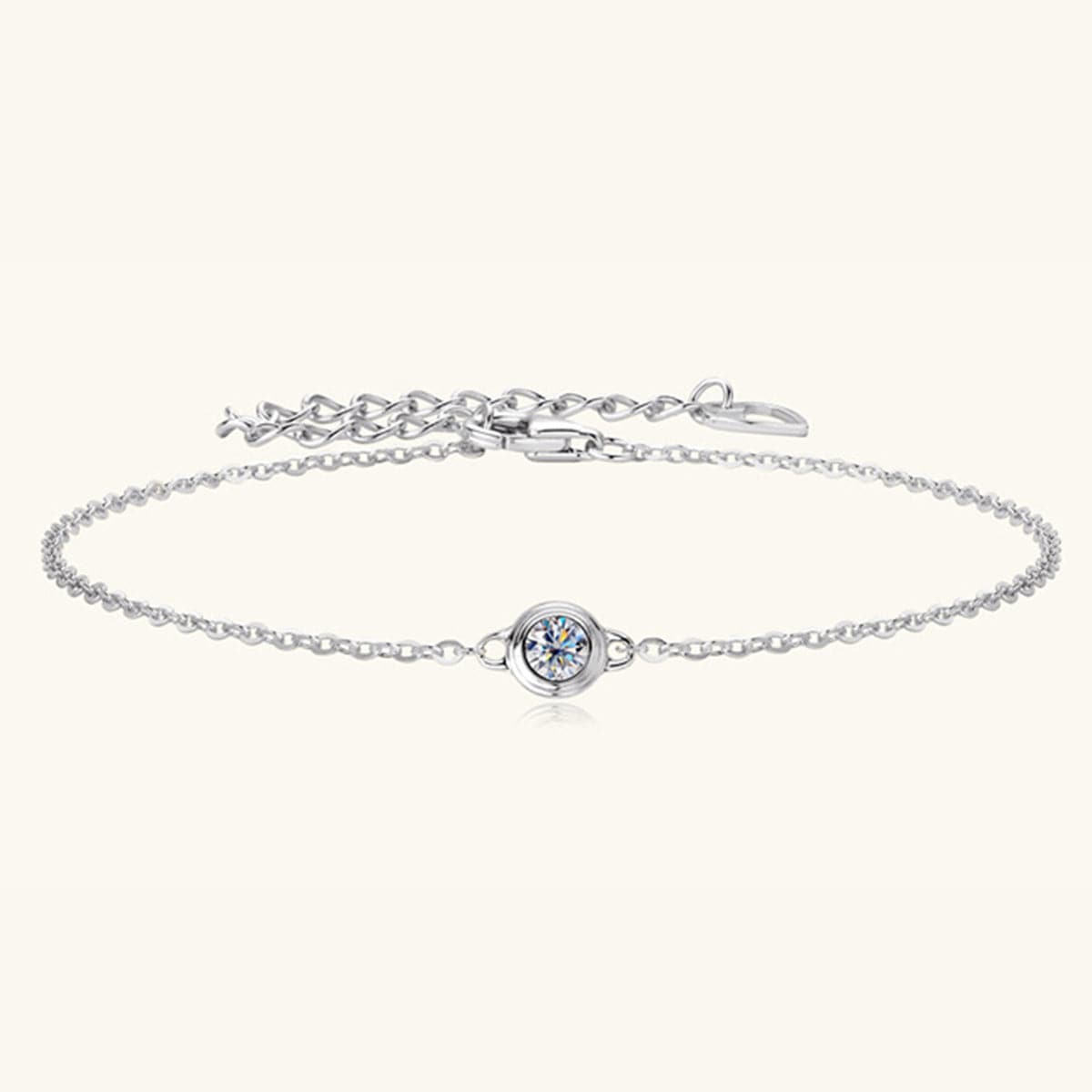 stylub Inlaid Moissanite 925 Sterling Silver Bracelet