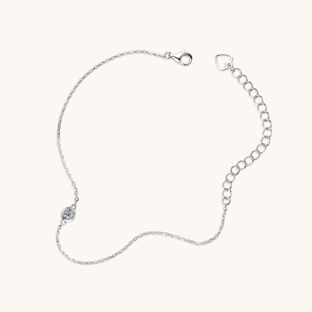 stylub Inlaid Moissanite 925 Sterling Silver Bracelet