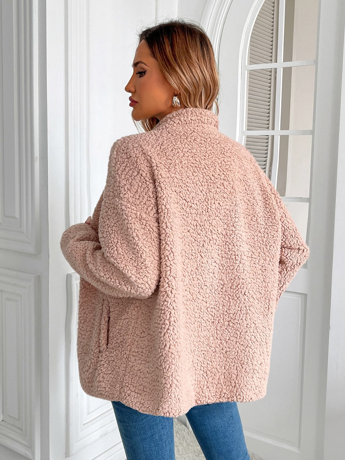 stylub Ivy Lane Zip Up Long Sleeve Fuzzy Jacket