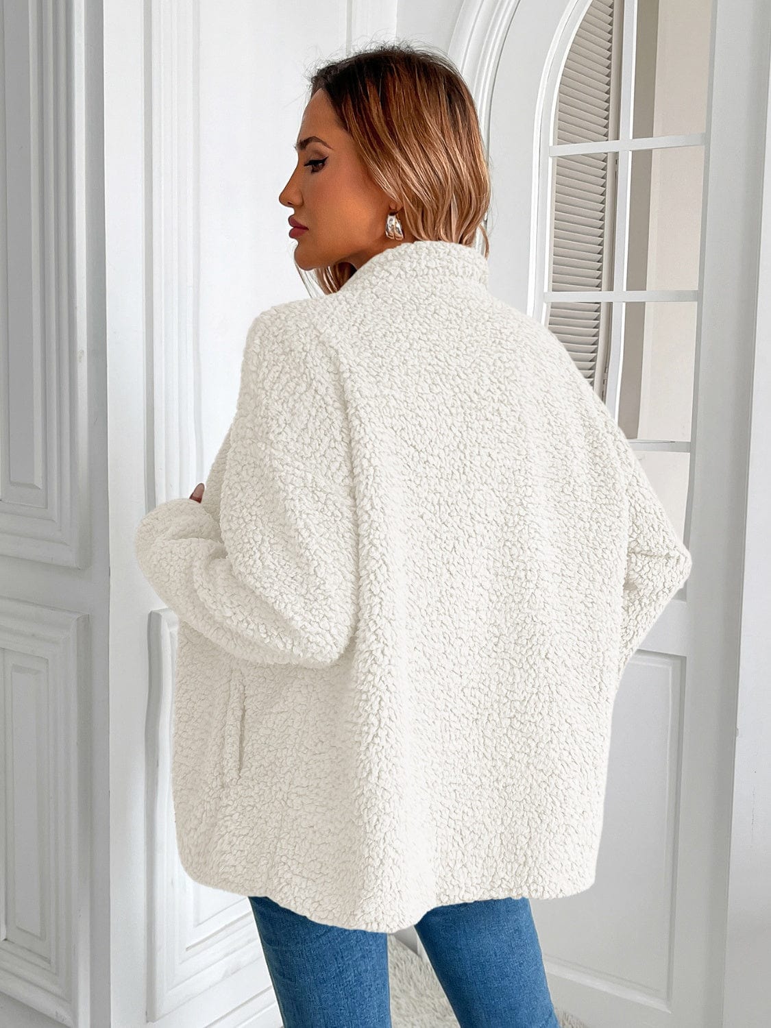 stylub Ivy Lane Zip Up Long Sleeve Fuzzy Jacket
