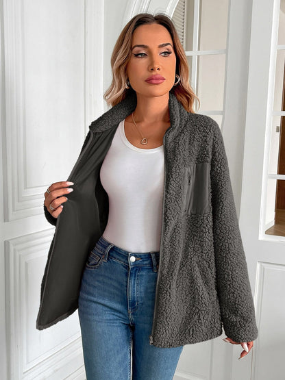 stylub Ivy Lane Zip Up Long Sleeve Fuzzy Jacket
