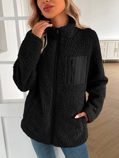 stylub Ivy Lane Zip Up Long Sleeve Fuzzy Jacket