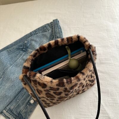 stylub Leopard Furry Shoulder Bag