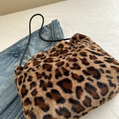 stylub Leopard Furry Shoulder Bag