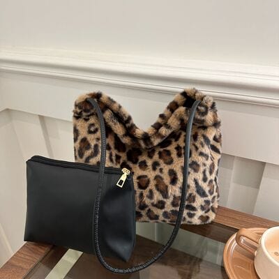 stylub Leopard Furry Shoulder Bag