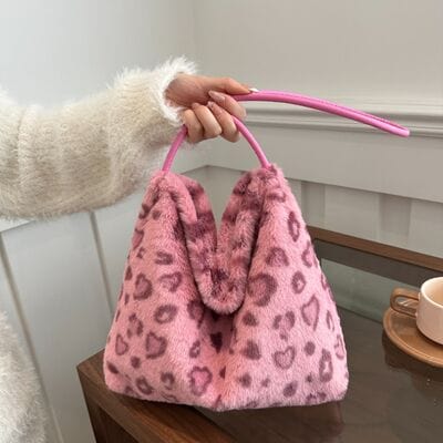 stylub Leopard Furry Shoulder Bag
