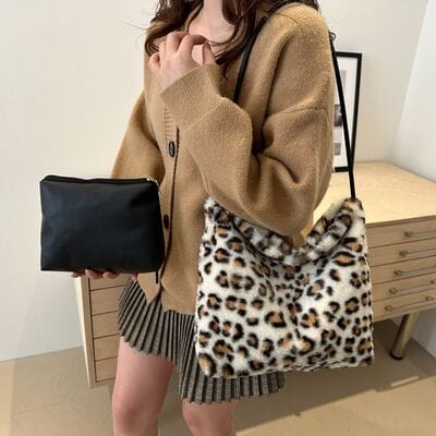 stylub Leopard Furry Shoulder Bag