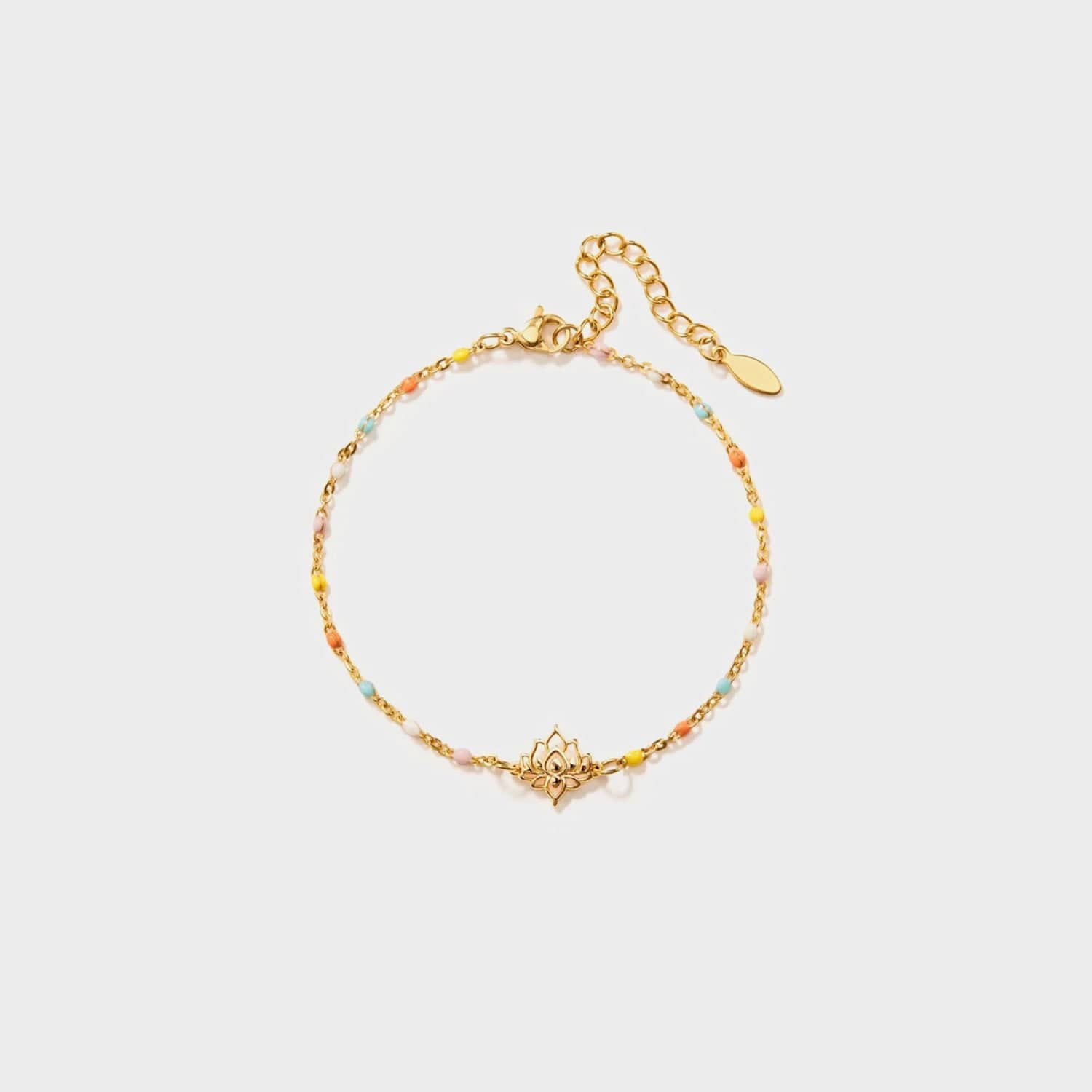 stylub Lotus Shape 18K Gold-Plated Bead Bracelet