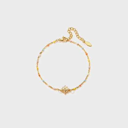 stylub Lotus Shape 18K Gold-Plated Bead Bracelet