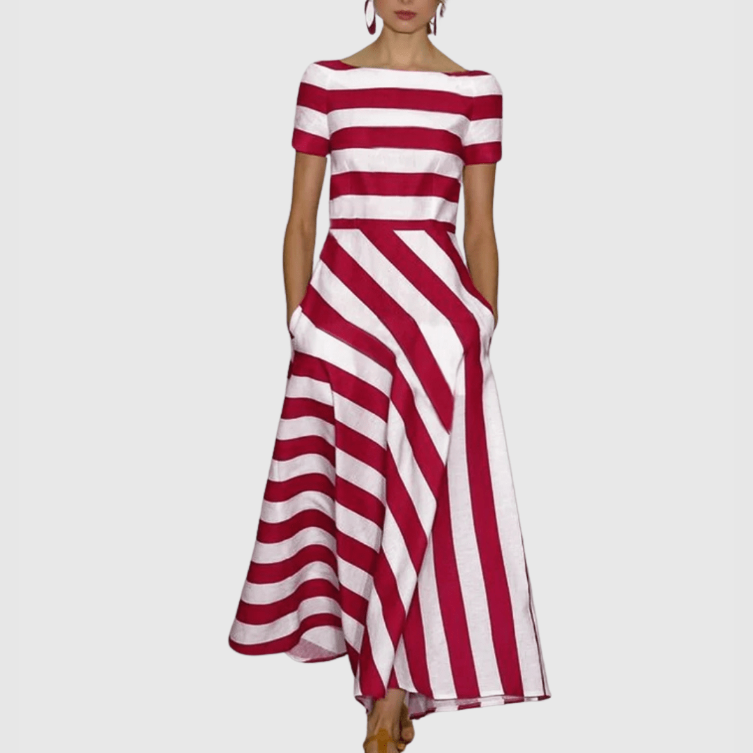 stylub Madeline - Vonda Striped Off-Shoulder Maxi Dress