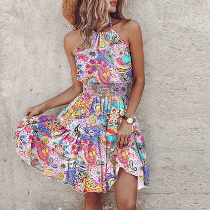 stylub Marlowe - Colorful Bohemian V-Neck Midi Dress
