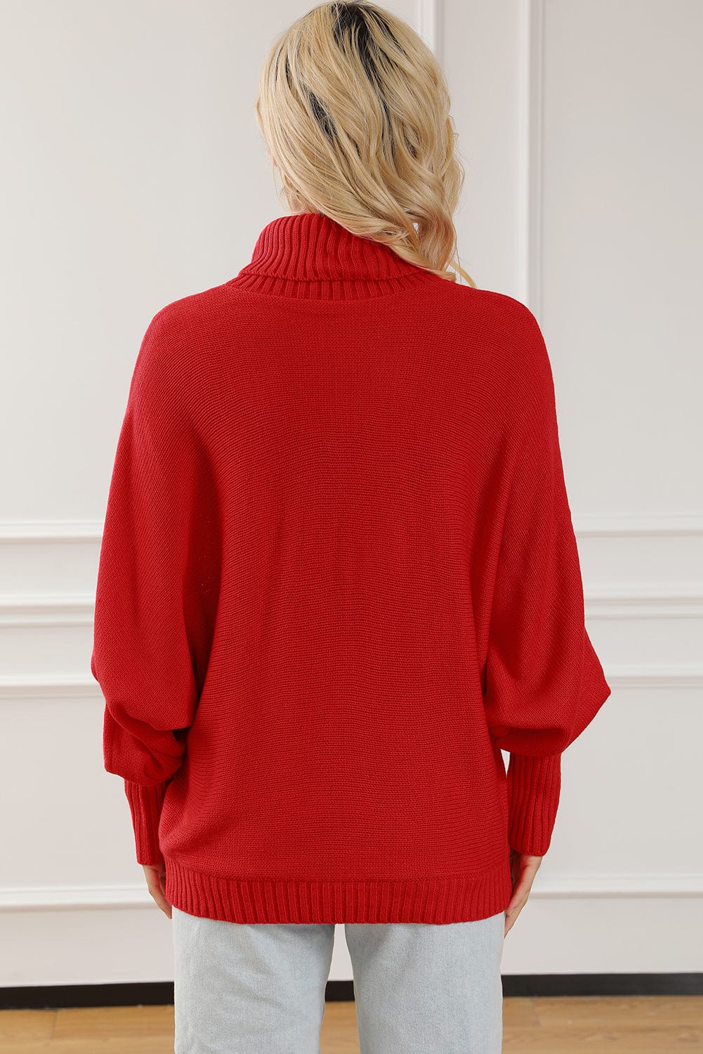 stylub Merry Letter Embroidered High Neck Sweater