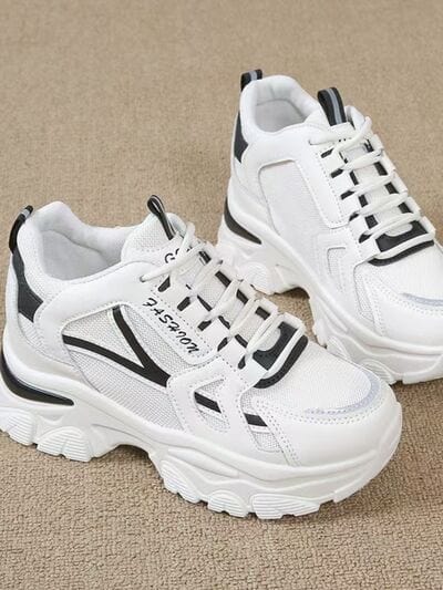 stylub Mesh Lace Up Platform Sneakers